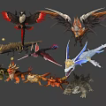 Various Types Of Mythical Flying Creatures With Unique Wing And Body Designs