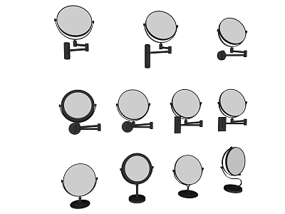 Multiple Mirror Styles With Stand And Wall Mounted Designs For Home Use 3d model