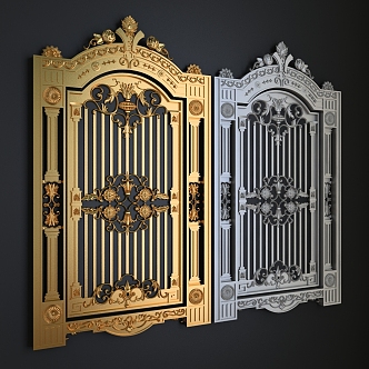 European-style carved gate 3d model