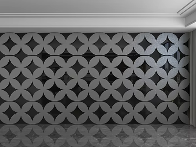 Modern Elegant Geometric Wall Design With Circular And Diamond Patterns For Interior Decor 3d model