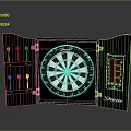 Electronic Dartboard Cabinet With Wooden Frame Digital Score Display And Target Board