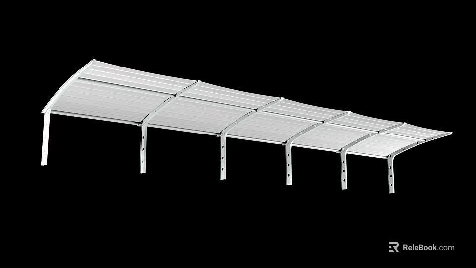 Aluminum Awning With Sturdy Brackets Modern Design For Outdoor Sun Shade 3d model 