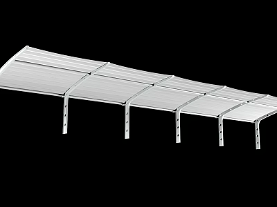 Aluminum Awning With Sturdy Brackets Modern Design For Outdoor Sun Shade 3d model
