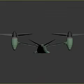 Green Modern Drone Model With Dual Propellers And Streamlined Body Design