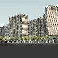 Modern Urban Architectural Complex With High Rise Buildings Greenery And Roads