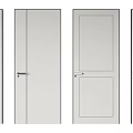 Modern White Swing Doors With Different Panel Designs For Home Interior 3d model
