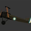 Vintage Biplane Model With Wooden Propeller Roundel Markings And Display Base