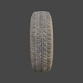 Old Worn Car Tire With Detailed Tread Pattern And Metal Rim Structure