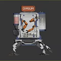Game Movie Character Robotic Dimsum Food Cart With Mechanical Arm