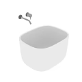 Modern White Ceramic Above Counter Wash Basin For Bathroom With Chrome Faucet