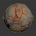 Steampunk Mechanical Sphere With Intricate Gears Metal Plates Circular Components And Copper Silver Metallic Texture
