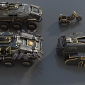 Science Fiction Armored Vehicle Transporter Armored Vehicle Motorcycle Launcher Light Tank Infantry Fighting Vehicle Low Face Number Low Model Simple Model Game Movie and TV Level 3d model