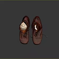 Stylish Red High Top Laced Boots With Textured Surface And Classic Style Design