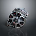 Vintage Automotive Alternator Metal Mechanical Component With Detailed Surface Texture And Structure