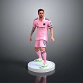 Man in Pink Inter Miami Uniform with Number 10 and Green Shoes on White Base