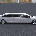 White Cadillac Luxury Limousine Featuring Extended Body And Modern Front Grille Design