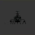Military Attack Helicopter With Detailed Rotor System Weaponry And Fuselage Design