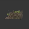 Modern Outdoor Stone Garden With Steps Columns And Mossy Plants