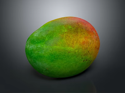 Fresh Ripe Mango With Green Yellow And Red Skin Looking Juicy And Delicious 3d model