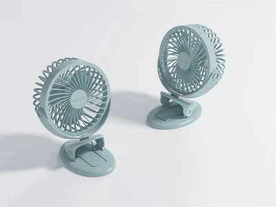 Light Green Portable Clip On Fans With Stable Base For Home Use 3d model