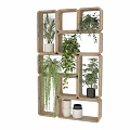 Indoor Multi tiered Wooden Frame Garden Decor With Hanging Plants And Various Green Potted Plants