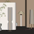 Modern Minimalist Floor Lamps With Fabric Shades In Sleek Indoor Space Design