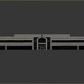 Modern Concrete Building Exterior Featuring Flat Roof White Rooftop Structures And Arched Entrance