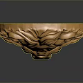 Shiny Golden Lion Head Sculpture With Detailed Metallic Mane And Reflective Surface
