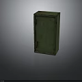 Green Rusted Metal Storage Cabinet With Industrial Metal Door And Hinges For Equipment