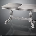 Elegant White Classic Table With Carved Legs And Two Piece Smooth Top