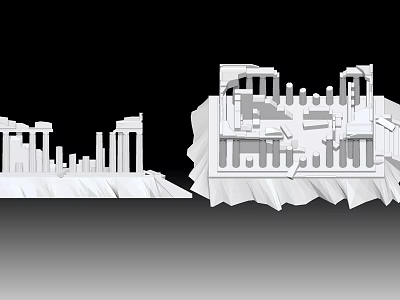 Modern ruins Greek temple ruins 3d model Modern ruins Greek temple ruins 3d model