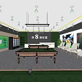 Modern Billiard Room Interior With Multiple Pool Tables Leather Chairs And Pendant Lights