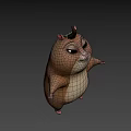 Cute Chubby Cartoon Hamster Game Movie Character With Big Eyes And Black Spiky Hair