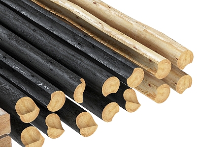 Modern Wood Stick 3d model