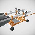 Military Missiles With White Bodies And Orange Components Mounted On Trailer