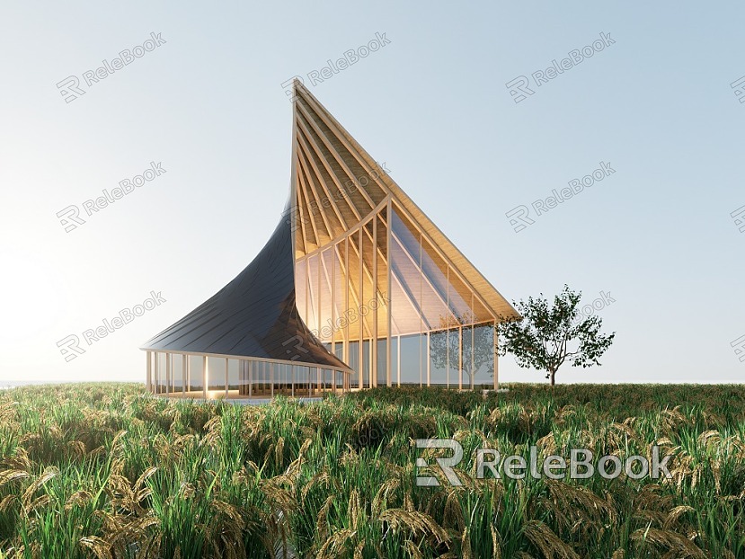 Modern Architecture Curve Sales Department Curve Commercial Restaurant Bookstore Field Book Bar model