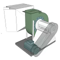 Industrial Mechanical Equipment Featuring Motor Driven Blower Housing And Base Structure 3d model