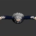 3D Model Anime Schoolgirl Character With Silver Hair Glasses Navy Blue Blazer And Plaid Skirt