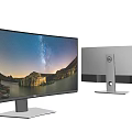 Modern display with fish screen display 3d model