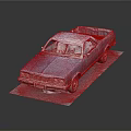 Blue Pickup Truck Model With White Roof Open Bed On Black Display Stand