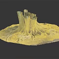 Artistic Wood And Stone Tree Stump Sculpture With Detailed Intricate Root Structure Design