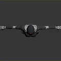 Futuristic Game Movie Character With Armored Suit Blue Silver Red Accents Standing Pose Shiny Surface