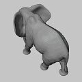 Gray Elephant With White Tusks Standing In Savanna Under Blue Sky
