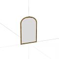 Elegant Decorative Arched Mirror With Gold Frame Against Black Background