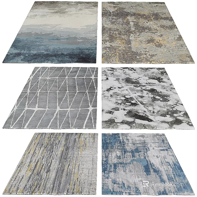 Square Rugs with Various Modern Patterns and Abstract Designs for Home Decor 3d model