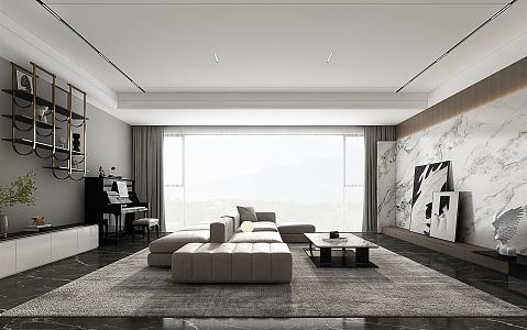 modern living room 3d model