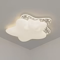 Cloud Shaped Ceiling Light with Star Decorations and Soft Lighting for Kids Room 3d model