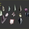 White Geometric Origami Decorative Ornament Set For Modern Minimalist Home Decor
