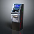 Modern Self-service Kiosk With Digital Display Screen And Control Panel Design 3d model