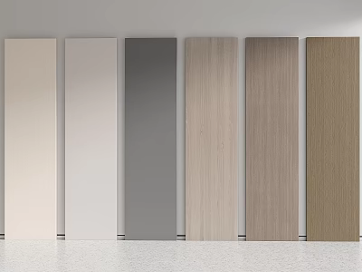 Various Colored Wall Panels With Wood Grain And Solid Color For Interior Design 3d model